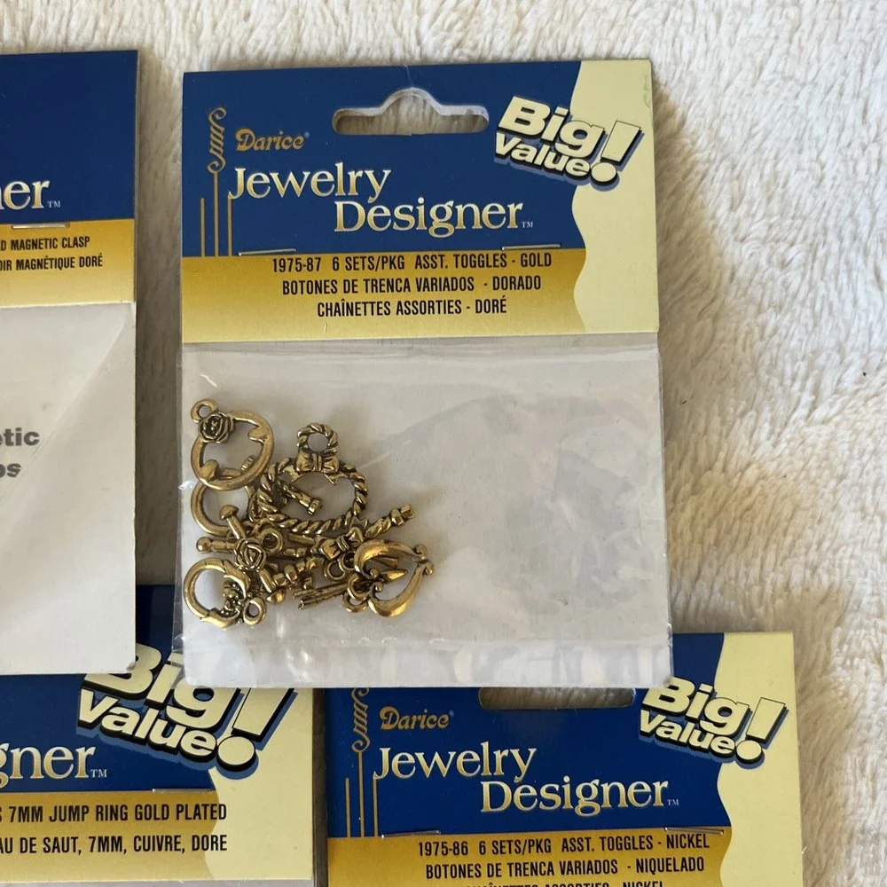 Darice Jewelry Designer Mixed Lot of 8 Supplies Clasps Spacers Jump Rings